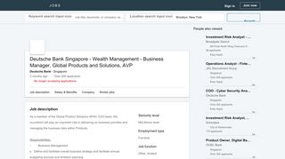 
                            5. Deutsche Bank hiring Deutsche Bank Singapore - Wealth ... - LinkedIn