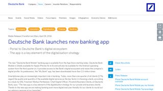 
                            6. Deutsche Bank launches new banking app – Newsroom