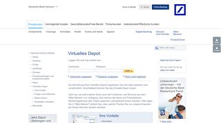 
                            2. Deutsche Bank - Login Virtuelles Depot