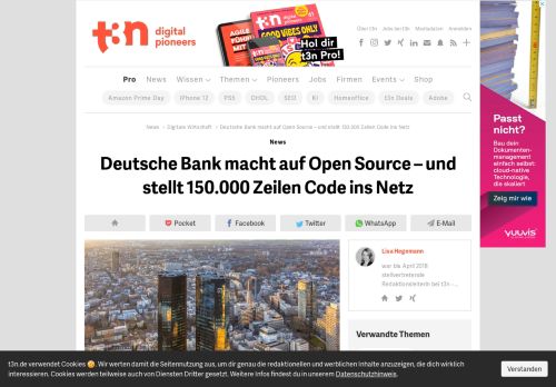 
                            6. Deutsche Bank macht auf Open Source – und stellt 150.000 Zeilen ...