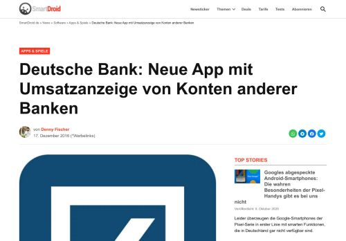 
                            5. Deutsche Bank: Neue App mit Umsatzanzeige von Konten anderer ...