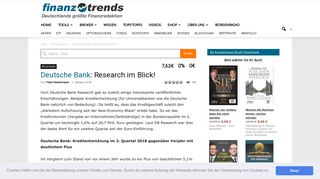 
                            9. Deutsche Bank: Research im Blick! - Finanztrends