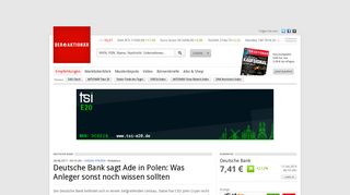 
                            11. Deutsche Bank sagt Ade in Polen: Was Anleger sonst noch wissen ...