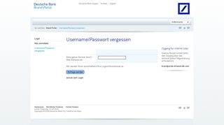 
                            11. Deutsche Bank – Username/Passwort vergessen