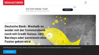
                            11. Deutsche Bank: Weshalb es weder mit der Commerzbank noch mit ...