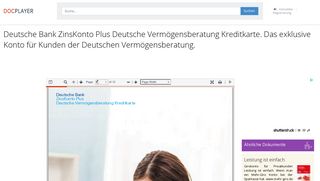 
                            10. Deutsche Bank ZinsKonto Plus Deutsche Vermögensberatung ...