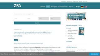 
                            12. Deutsche Experteninformation Medizin – Deximed - Online ZFA