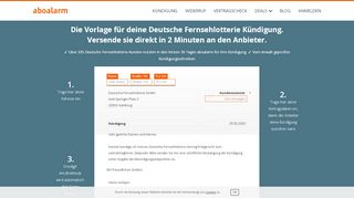 
                            4. Deutsche Fernsehlotterie direkt online kündigen - Aboalarm