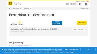 
                            3. Deutsche Fernsehlotterie - Gewinnzahlen | WEB.DE