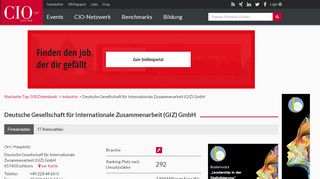 
                            12. Deutsche Gesellschaft für Internationale Zusammenarbeit ... - CIO.de