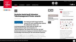 
                            6. Deutsche Haufe kauft Schweizer Talentmanagement-Pionier umantis ...