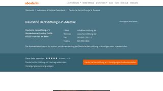 
                            12. Deutsche Herzstiftung Adresse, Telefonnumer und Fax - Aboalarm