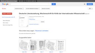 
                            10. Deutsche Literaturzeitung, Wochenschrift für Kritik der ...