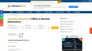 
                            13. Deutsche Mutual Fund Mumbai office, Mutual Fund companies in India ...