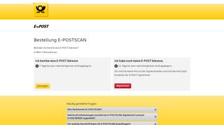 
                            3. Deutsche Post | E-POSTSCAN — Anmeldung