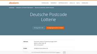 
                            5. Deutsche Postcode Lotterie Kündigungsadresse - Aboalarm