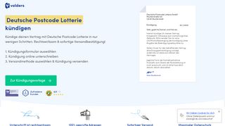 
                            12. Deutsche Postcode Lotterie online kündigen - Volders