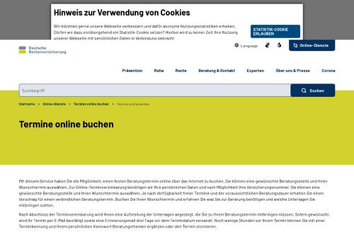 
                            5. Deutsche Rentenversicherung - Termine online vereinbaren