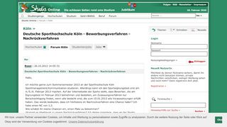 
                            5. Deutsche Sporthochschule Köln - Bewerbungsverfahren ...