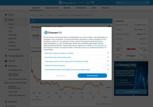 
                            13. Deutsche Telekom Aktie: Erfreulicher Handelstag - Finanzen100