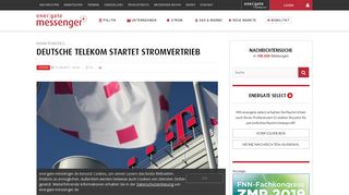 
                            6. Deutsche Telekom startet Stromvertrieb - energate messenger+