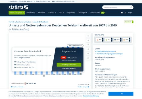 
                            11. Deutsche Telekom - Umsatz und Nettoergebnis bis 2018 ... - Statista