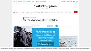 
                            3. Deutsche U-Boot-Flotte: Auf Tauchstation ohne Ersatzteile - FAZ