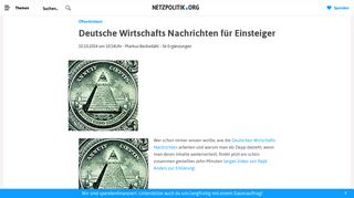 
                            8. Deutsche Wirtschafts Nachrichten für Einsteiger – netzpolitik.org