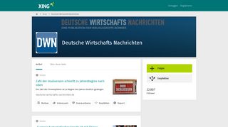 
                            2. Deutsche Wirtschafts Nachrichten - News | XING