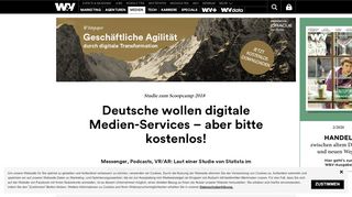 
                            9. Deutsche wollen digitale Medien-Services – aber bitte kostenlos! | W&V