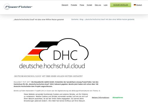 
                            10. „deutsche.hochschul.cloud“ mit über einer Million ... - PowerFolder