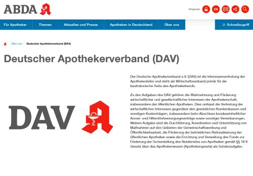 
                            7. Deutscher Apothekerverband (DAV) - Abda