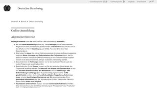 
                            9. Deutscher Bundestag - Online-Anmeldung
