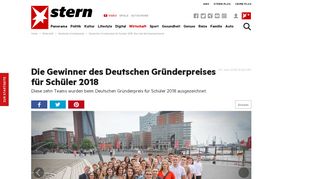 
                            11. Deutscher Gründerpreis für Schüler 2018: Das sind die ... - Stern