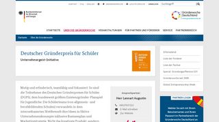 
                            9. Deutscher Gründerpreis für Schüler - Partner: Gründerwoche ...