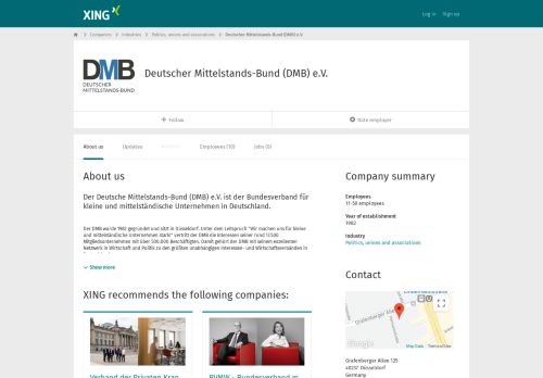 
                            7. Deutscher Mittelstands-Bund (DMB) e.V. als Arbeitgeber | XING ...