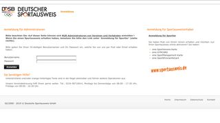 
                            2. Deutscher Sportausweis - Login