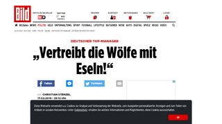 
                            7. Deutscher Top-Manager: „Vertreibt die Wölfe mit Eseln!“ - Politik ...