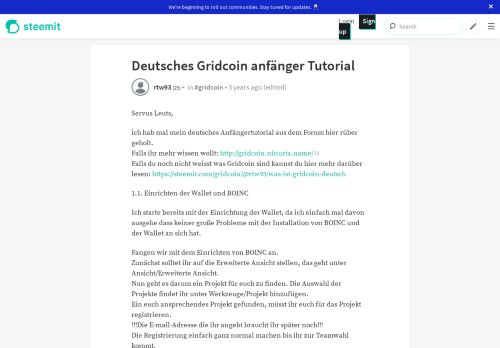 
                            7. Deutsches Gridcoin anfänger Tutorial — Steemit