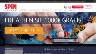 
                            4. Deutsches Mobilcasino mit Spin Palace | 1.000€ Bonus