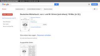 
                            9. Deutsches Wörterbuch, von J. und W. Grimm [and others]. 16 Bde. [in ...