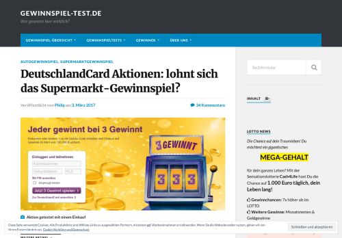 
                            13. DeutschlandCard Aktionen: lohnt sich das Supermarkt-Gewinnspiel ...