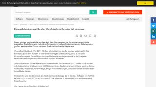 
                            12. Deutschlands zweitbester Rechtsdienstleister ist janolaw - janolaw AG ...