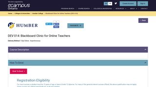 
                            12. DEV 014: Blackboard Clinic for Online Teachers | Humber College ...