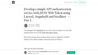 
                            6. Develop a simple API authentication service with JSON Web Token ...