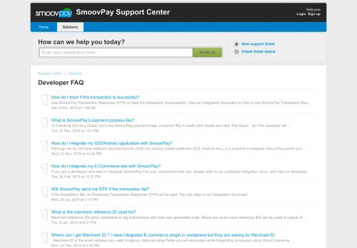 
                            10. Developer FAQ : SmoovPay Support Center