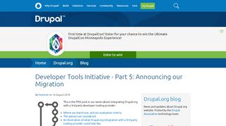 
                            11. Developer Tools Initiative - Part 5: Announcing our Migration | Drupal.org