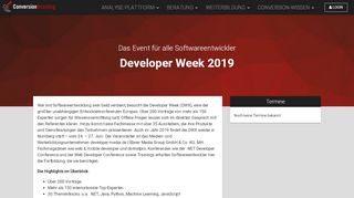 
                            5. Developer Week (DWX) 2019 in Nürnberg - ConversionBoosting
