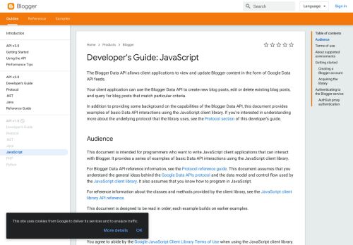 
                            4. Developer's Guide: JavaScript | Blogger | Google Developers