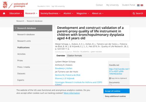 
                            11. Development and construct validation of a parent-proxy quality of life ...